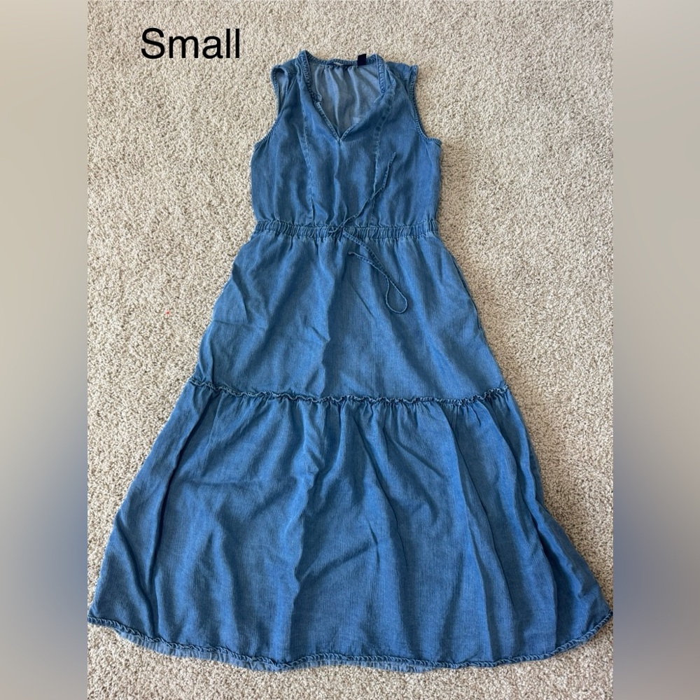 Denim Sleeveless Midi Dress